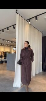 Brown Long Trench Coat - Image 2