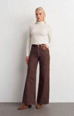 Women's Brown Wide Leg Jeans