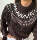 Brown Fair Isle Knit Sweater - Image 2