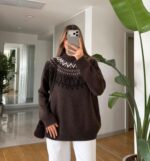 Brown Fair Isle Knit Sweater - Image 3